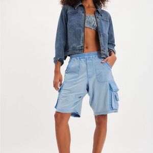 Free People One Back Shorts Green Size Small